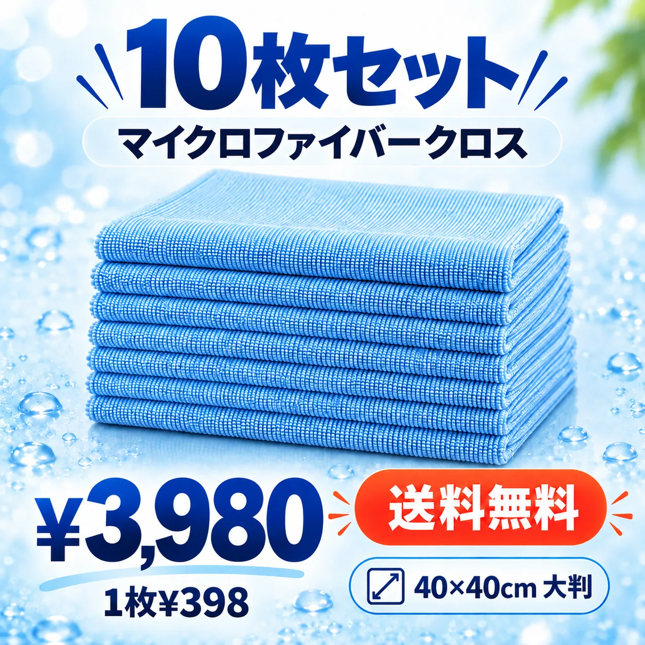 マイクロファイバークロス 10枚セット 3,980円 送料無料